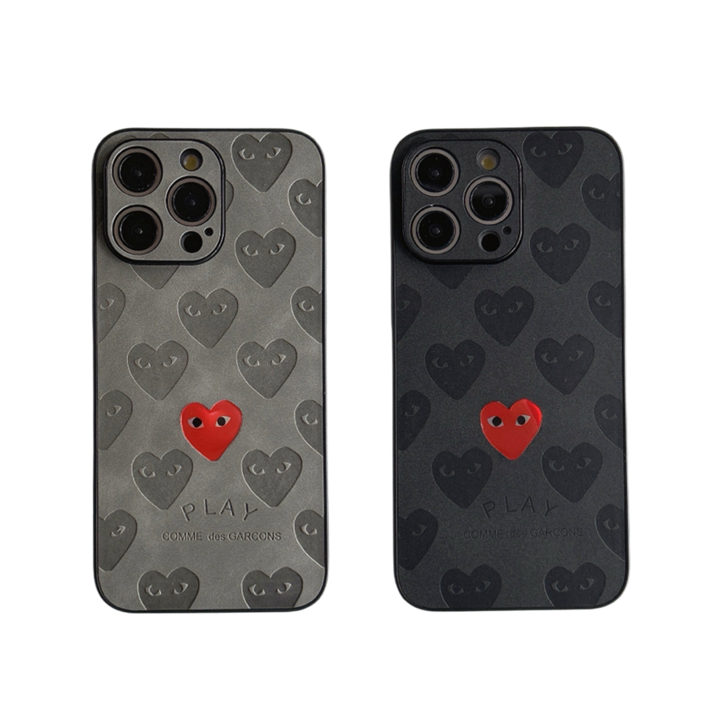 Leather Phone Case Bundle | Heart Grey & Heart Black