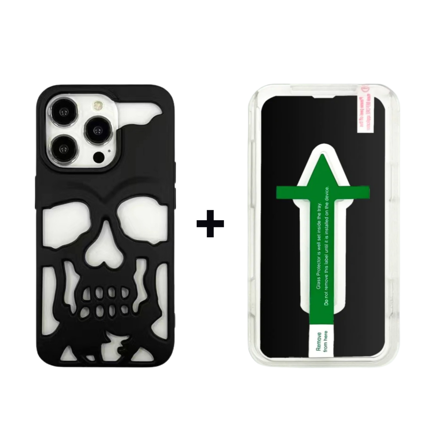3D Phone Case | Black Skull
