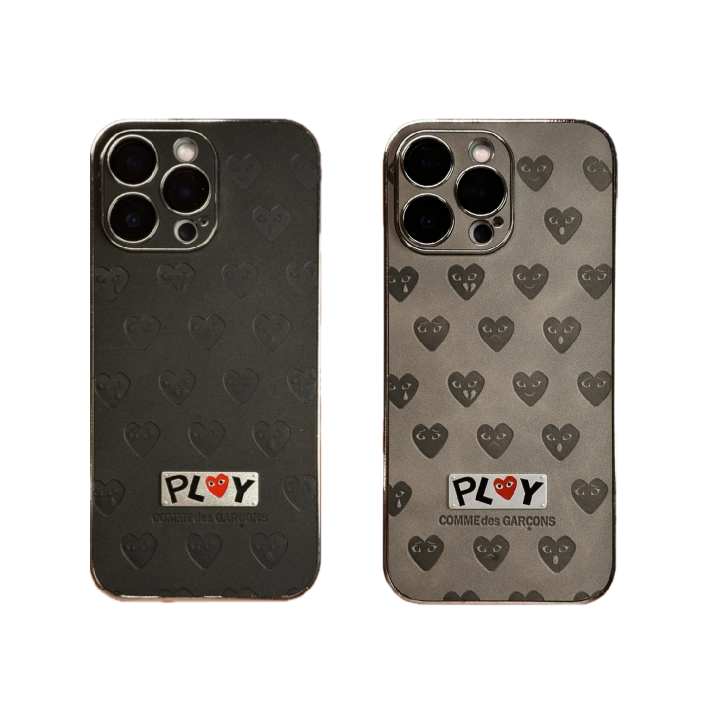 Leather Phone Case Bundle | Hearts Black & Hearts Grey