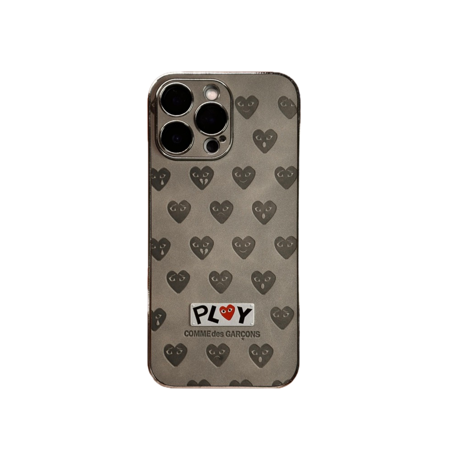 Leather Phone Case | Hearts Grey