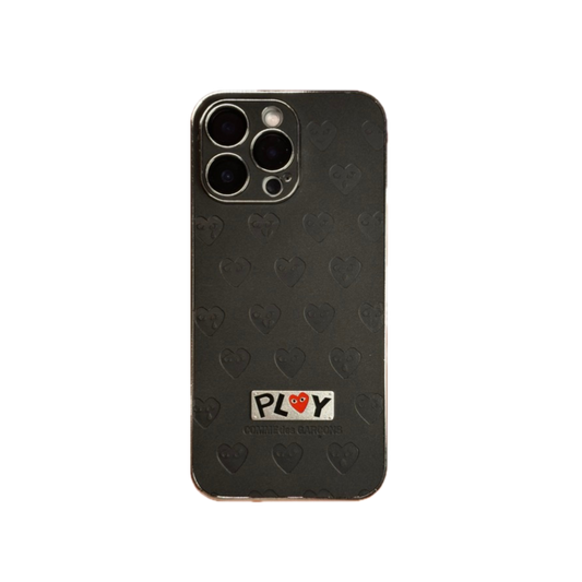 Leather Phone Case | Hearts Black