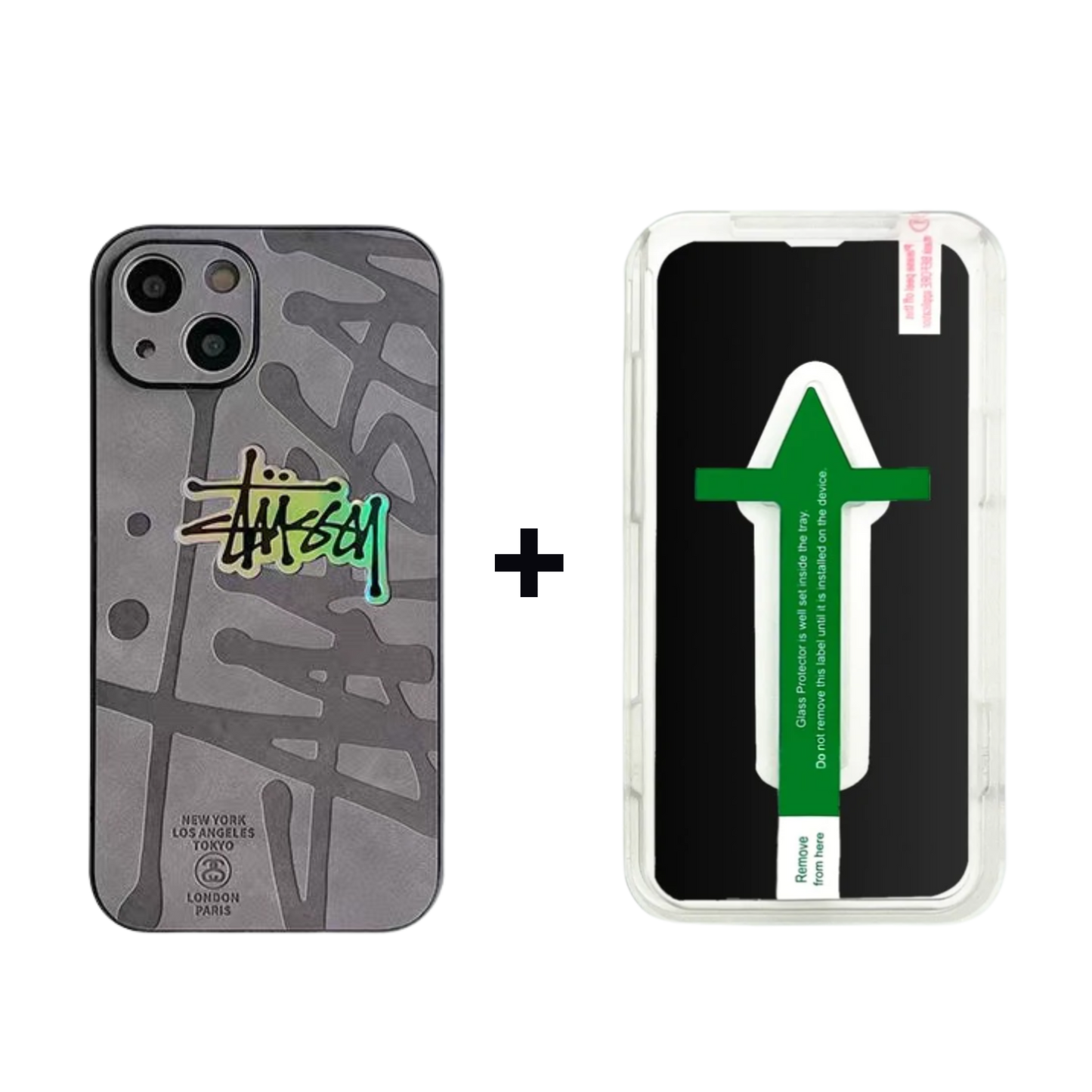 Leather Phone Case | Graffiti Gray