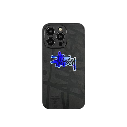 Leather Phone Case | Graffiti Black