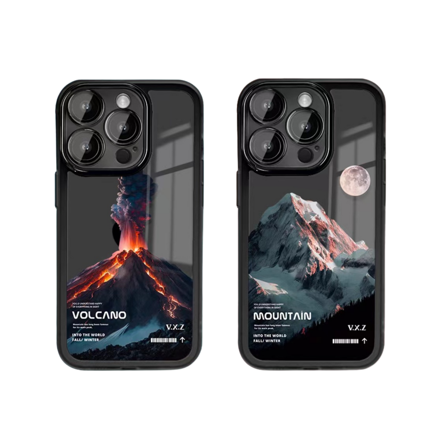Graphic Phone Case Bundle | Mountain White & Volcano Black
