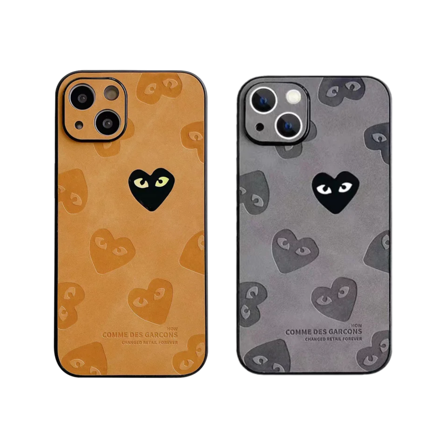 Leather Phone Case Bundle | Heart Mop Grey & Heart Mop Orange