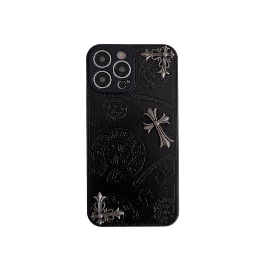 Leather Phone Case | Black Metallic Schwarzkreuz
