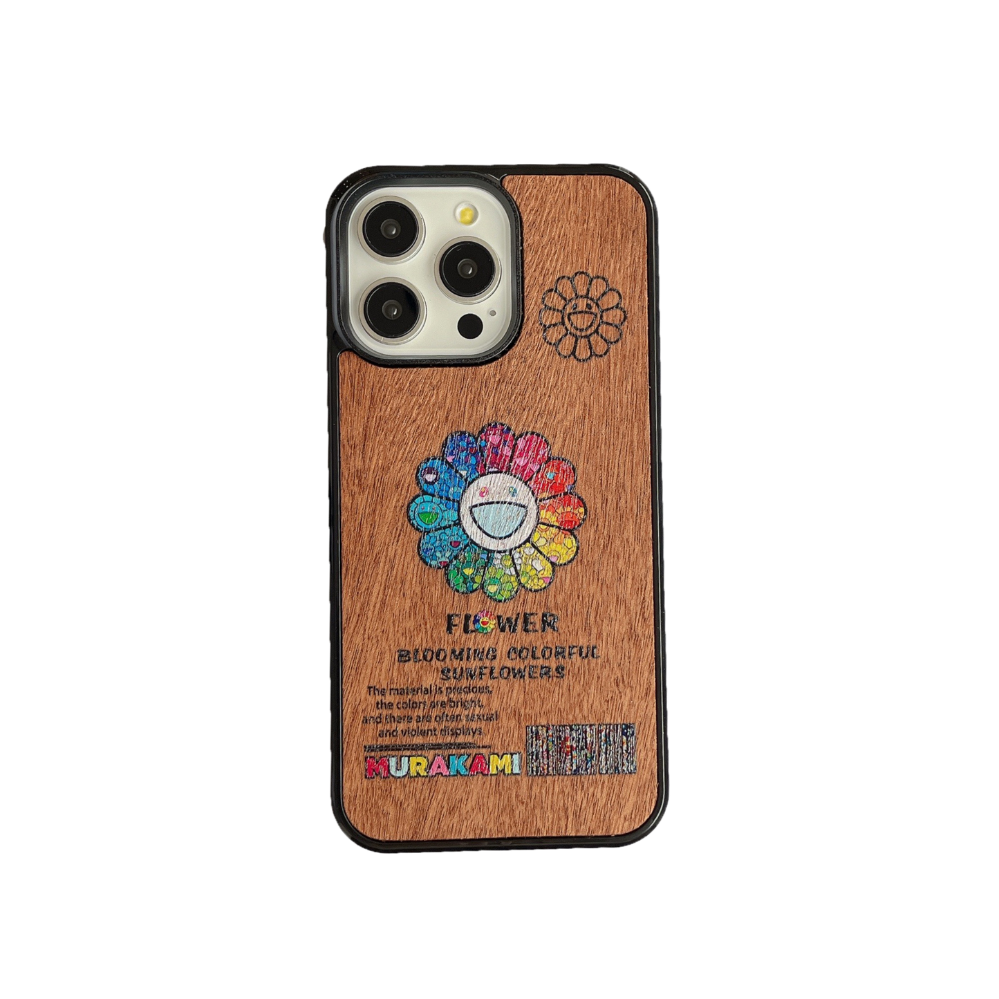 Graphic Phone Case | Wooden Sunflower Small