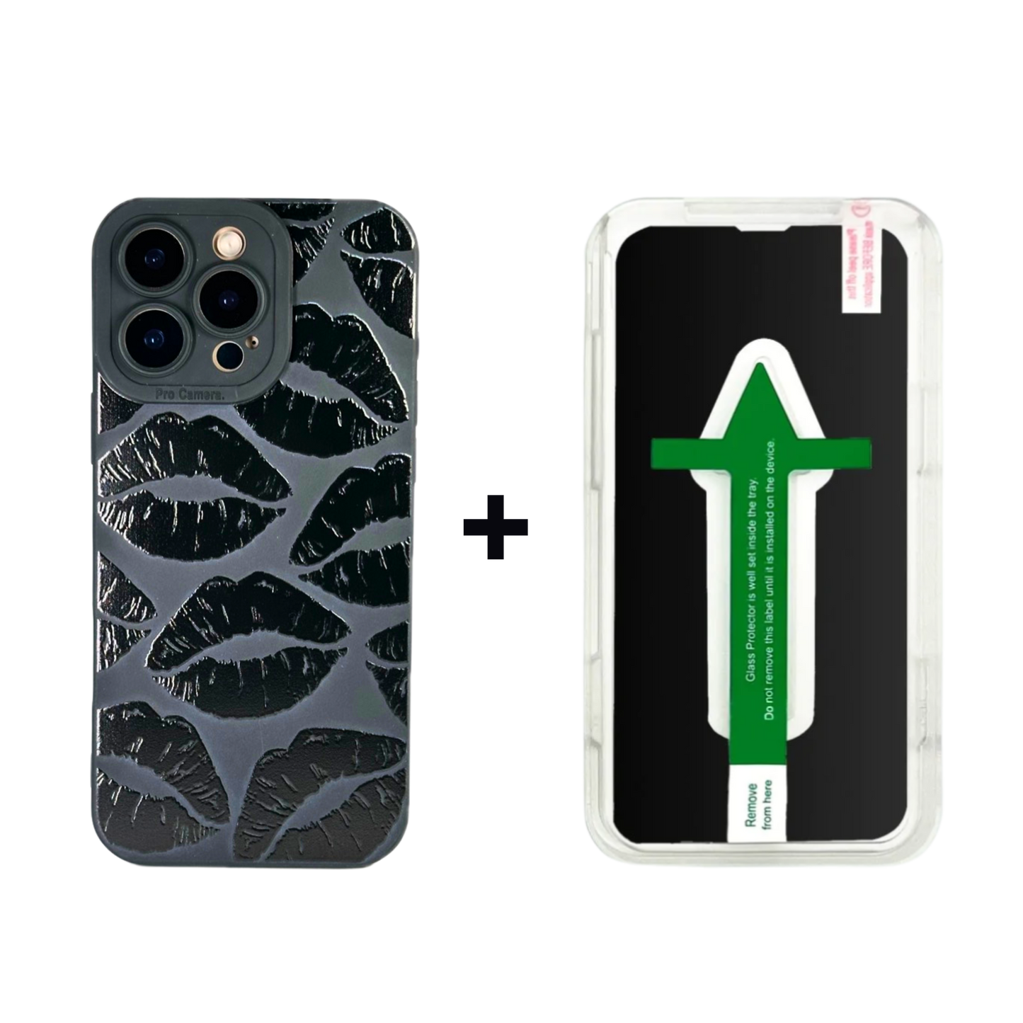 Graphic Phone Case | Kisses Black