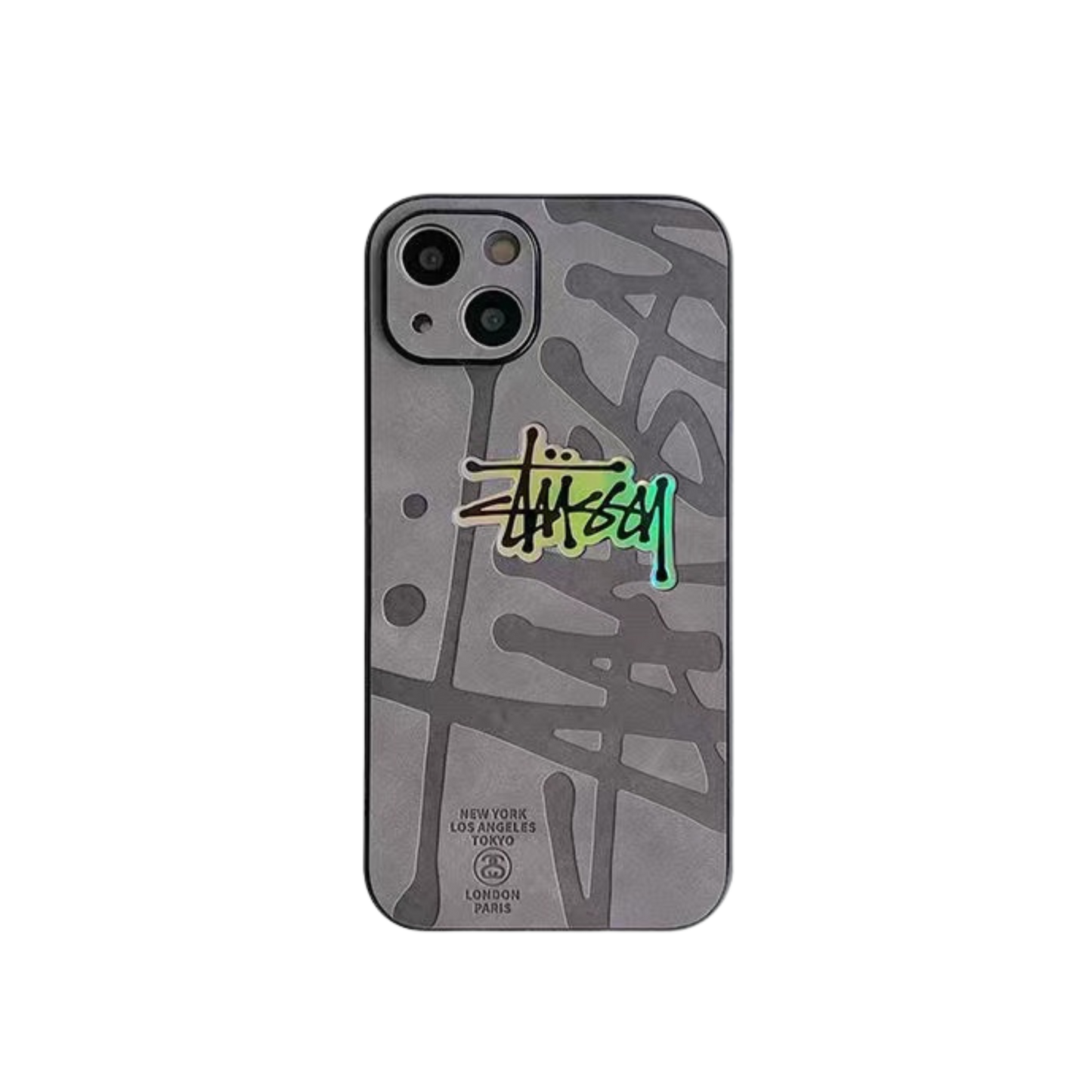 Leather Phone Case | Graffiti Gray