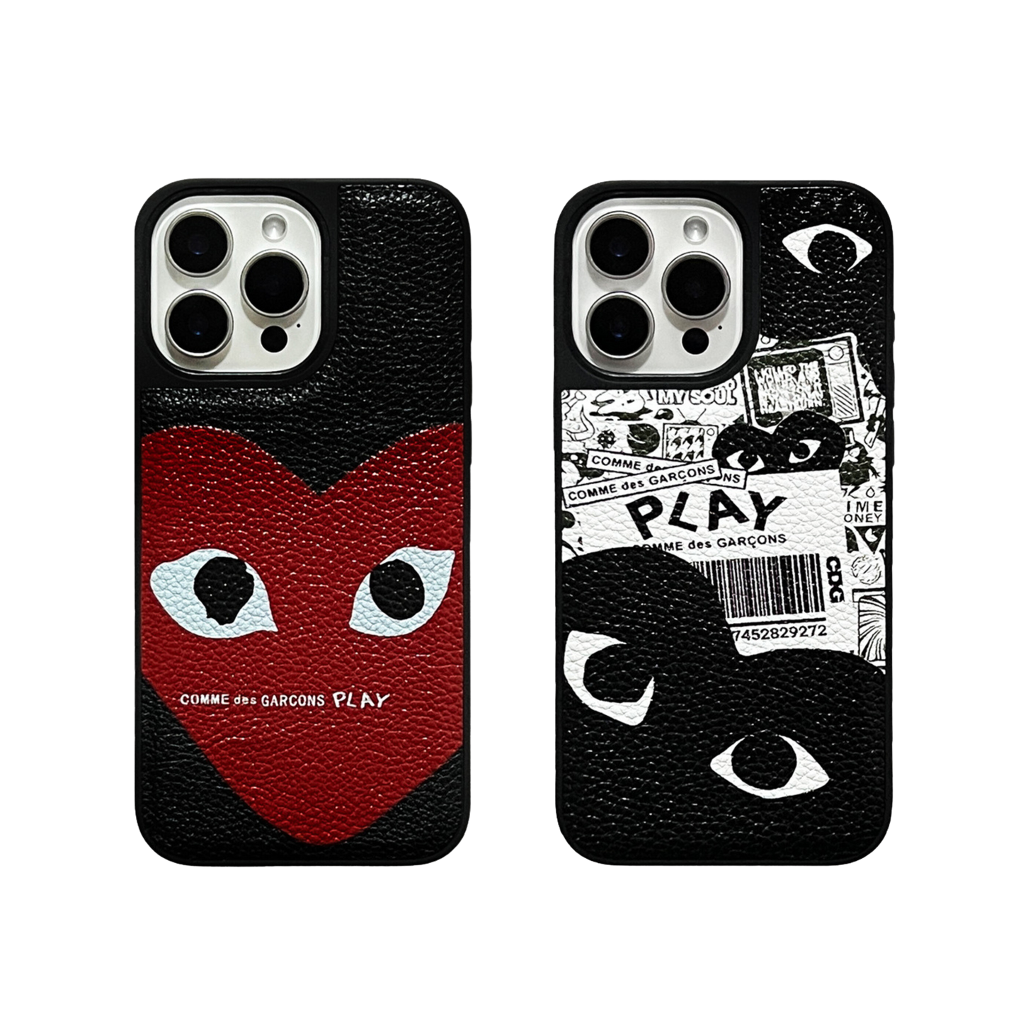 Leather Phone Case Bundle | Heart Black & Heart Red