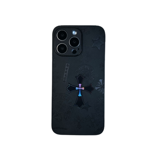 Leather Phone Case | Double Cross Black