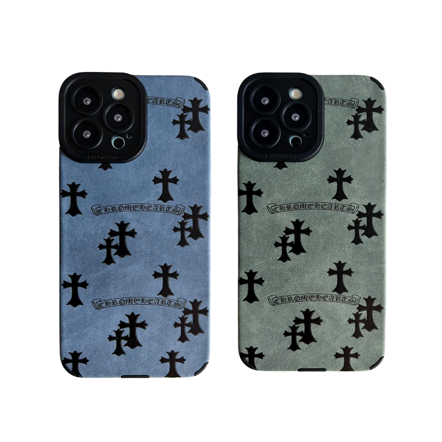 Leather Phone Case Bundle | Crosses Blue & Crosses Green