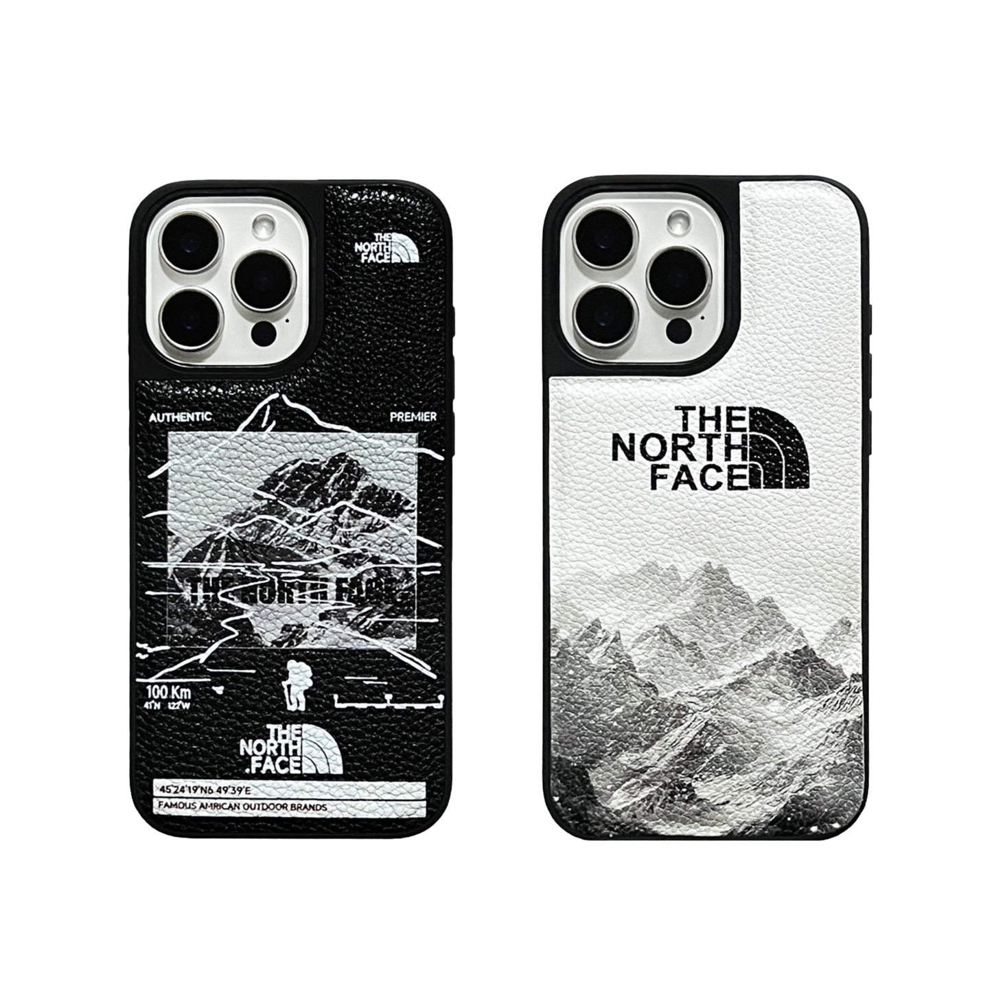 Leather Phone Case Bundle | Mountain Peak White & Mountain Peak Black