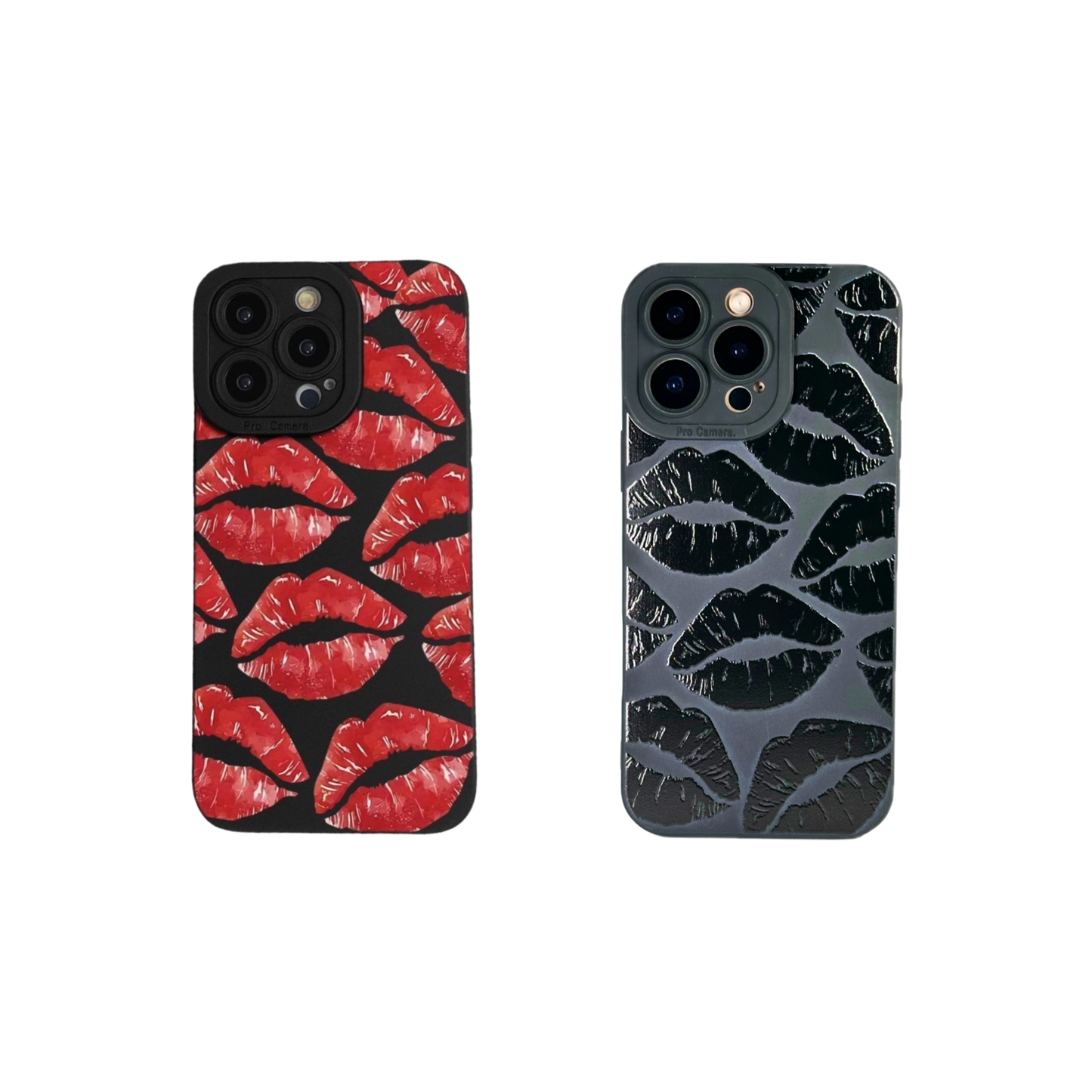 Graphic Phone Case Bundle | Kisses Red & Kisses Black