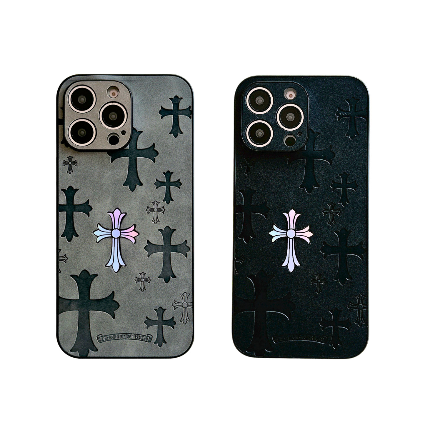 Leather Phone Case Bundle |Laser Crosses Grey & Laser Crosses Black