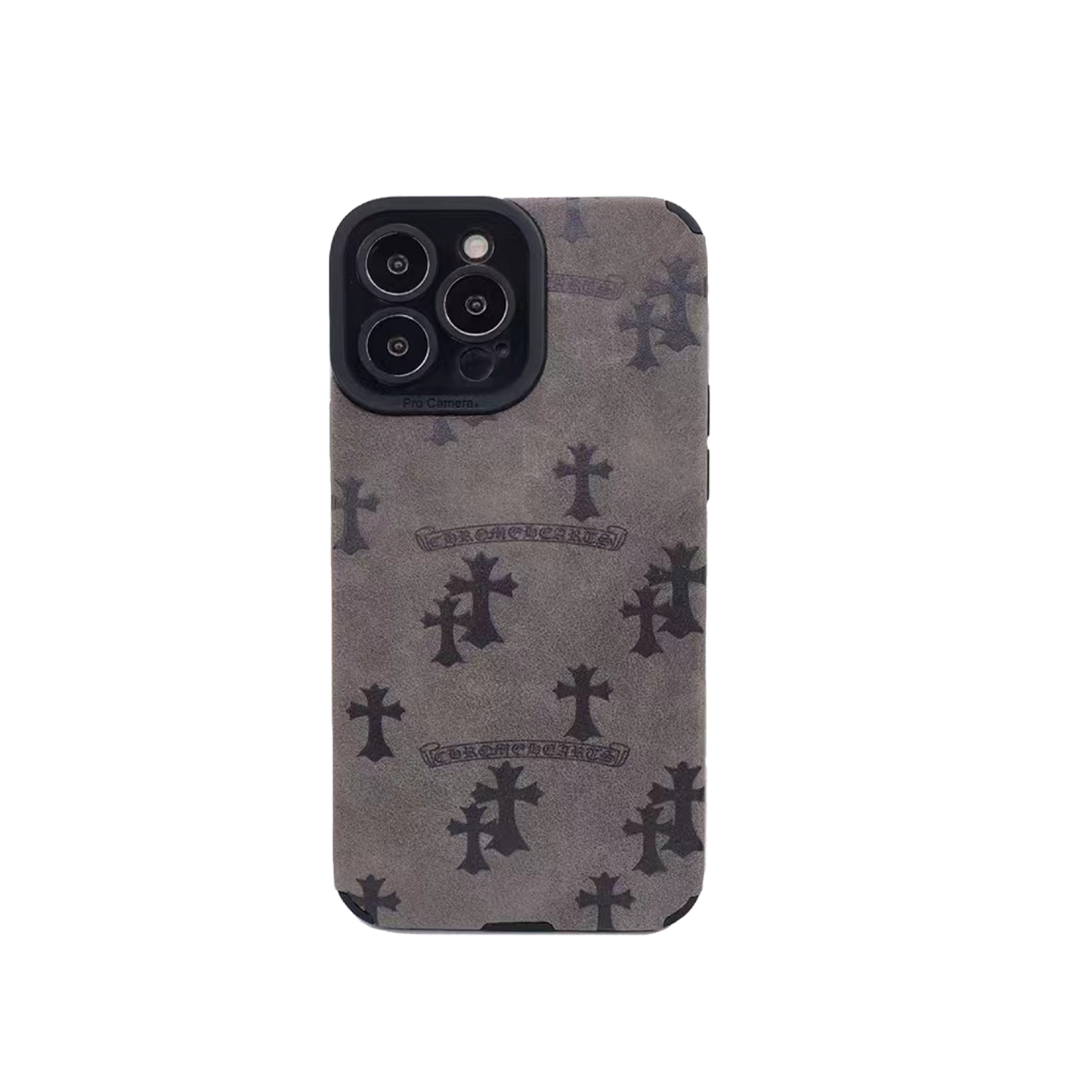 Leather Phone Case | Crosses Brown