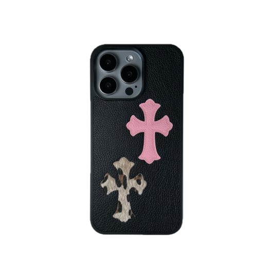 Leather Phone Case | Cross Pink