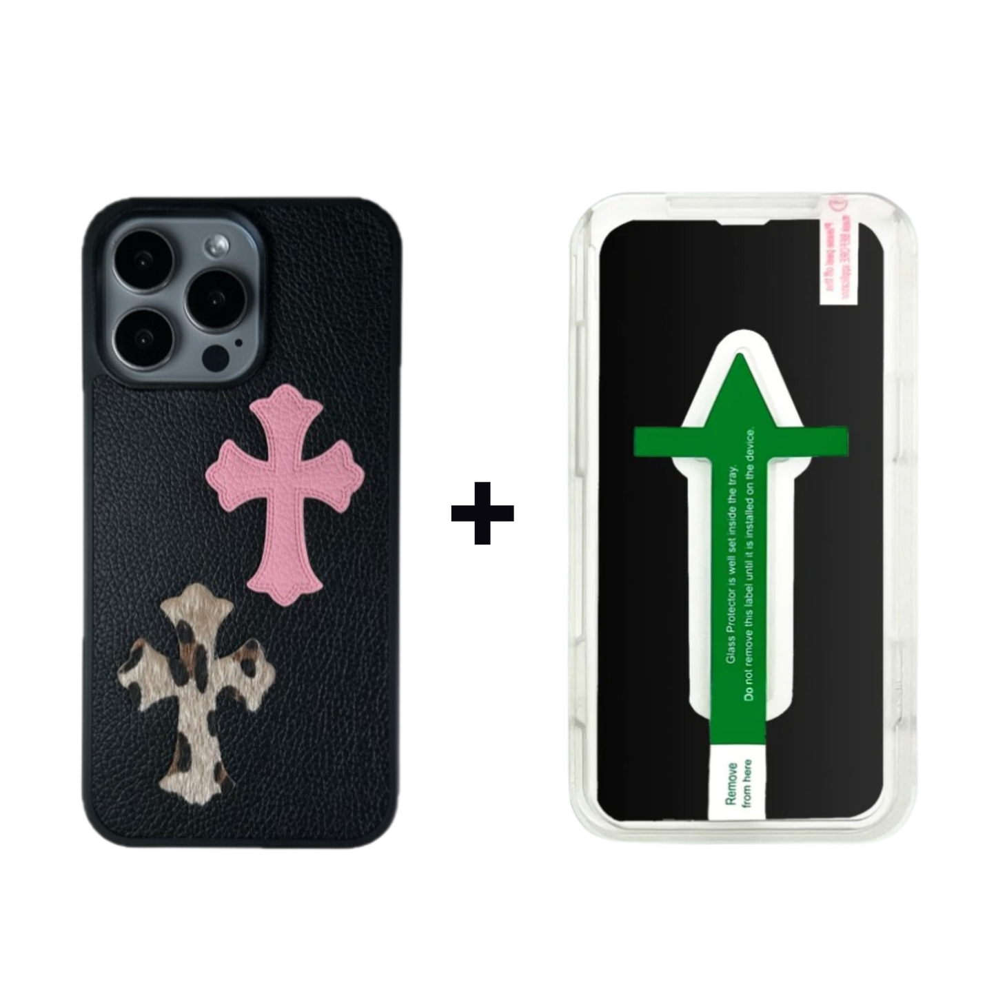 Leather Phone Case | Cross Pink