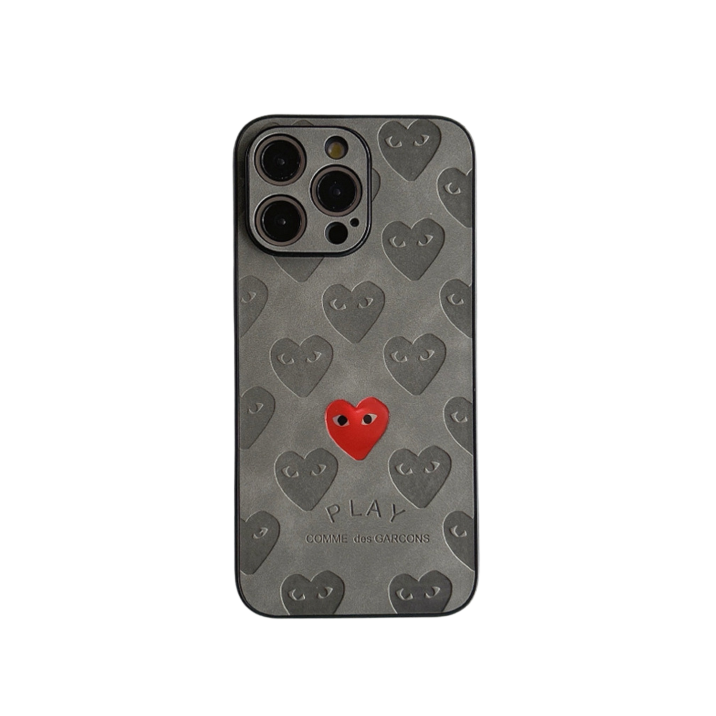 Leather Phone Case | Heart Grey