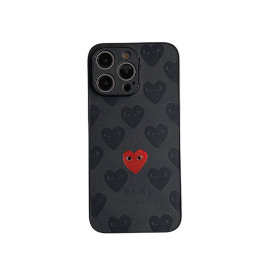 Leather Phone Case | Heart Black