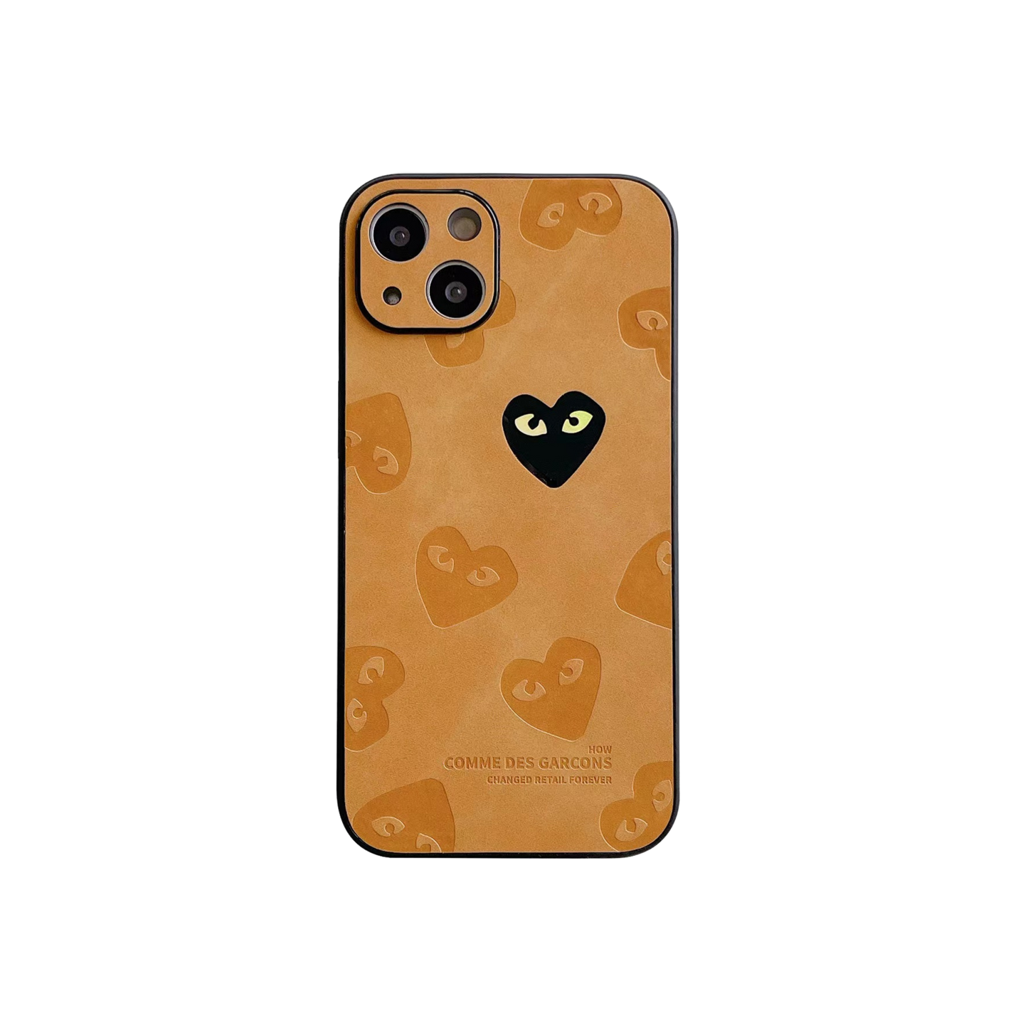 Leather Phone Case | Heart Mop Orange