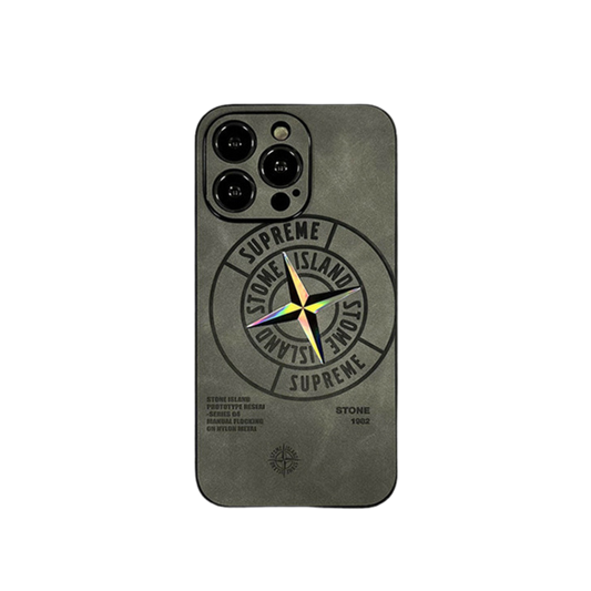 Leather Phone Case | Compass Gray