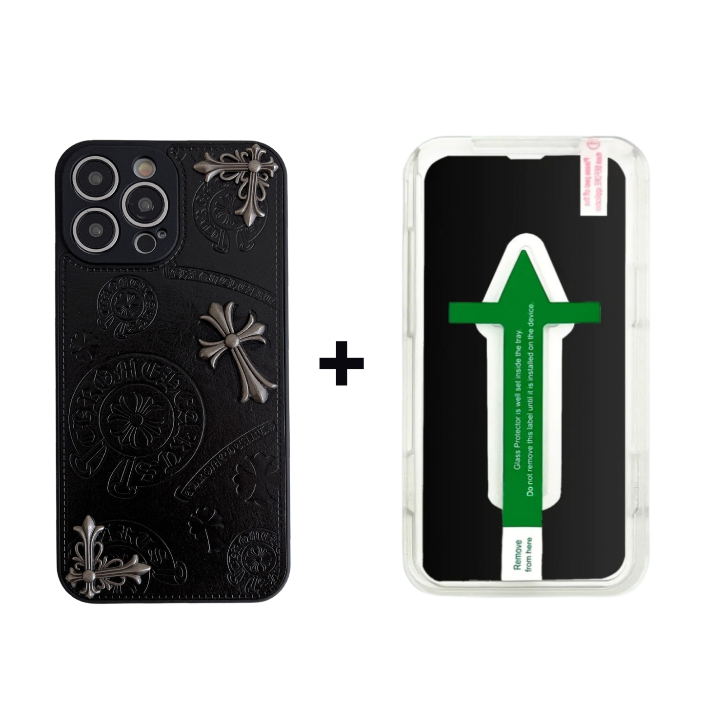 Leather Phone Case | Black Metallic Schwarzkreuz