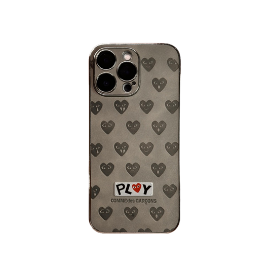 Leather Phone Case | Hearts Grey